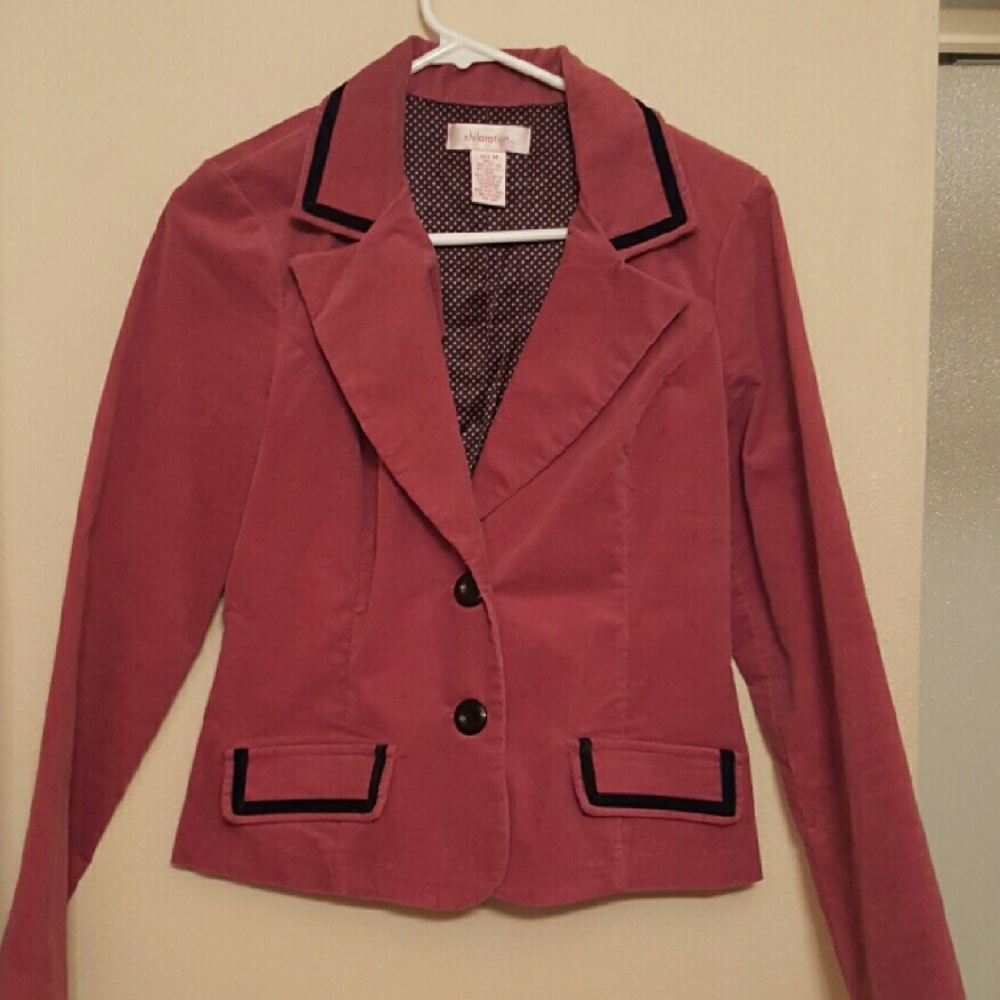 Dark Pink Blazer w/ Black Detailing