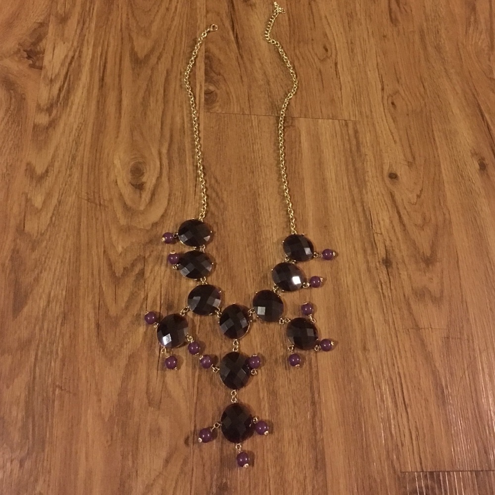 Purple and Gold Bubble Necklace