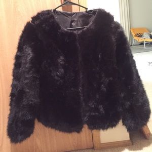 Black fur jacket for dress