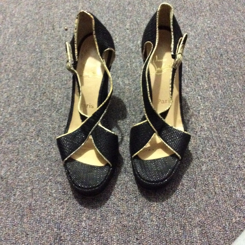 Christian Louboutin black wedges