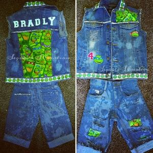 TMNT denim jacket/vest set
