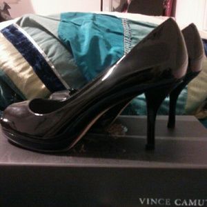 Vince Camuto peep toe black heels