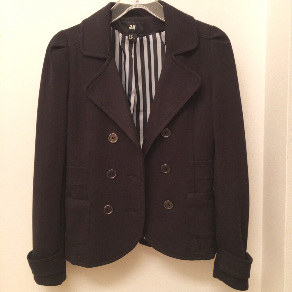 H&M Black Cotton Coat
