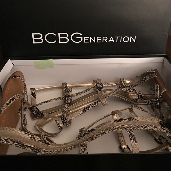 NEW BCBGeneration Snakeprint Gladiator Sandals - Picture 2 of 3