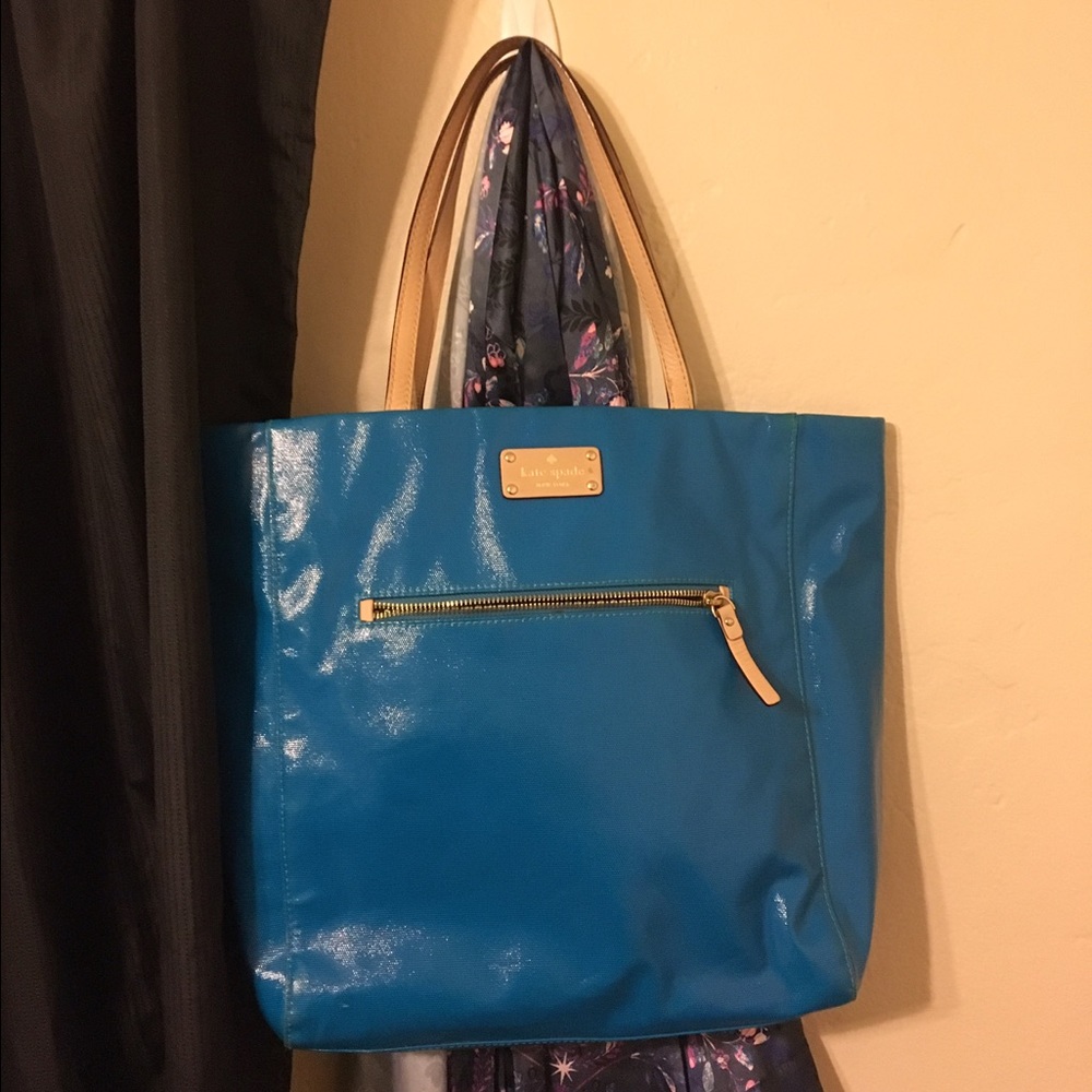 Authentic Kate Spade turquoise tote bag