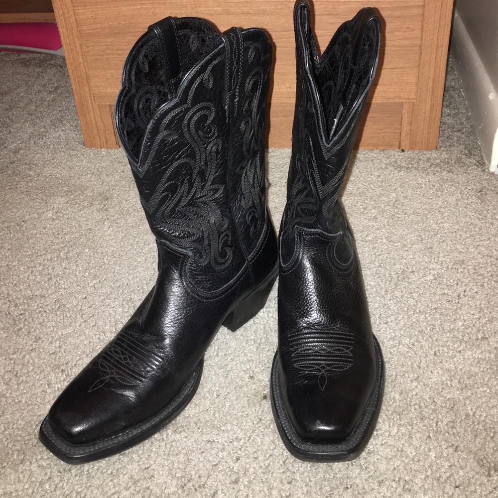 Ariat Legend Western Boots Square Toe Black size 8