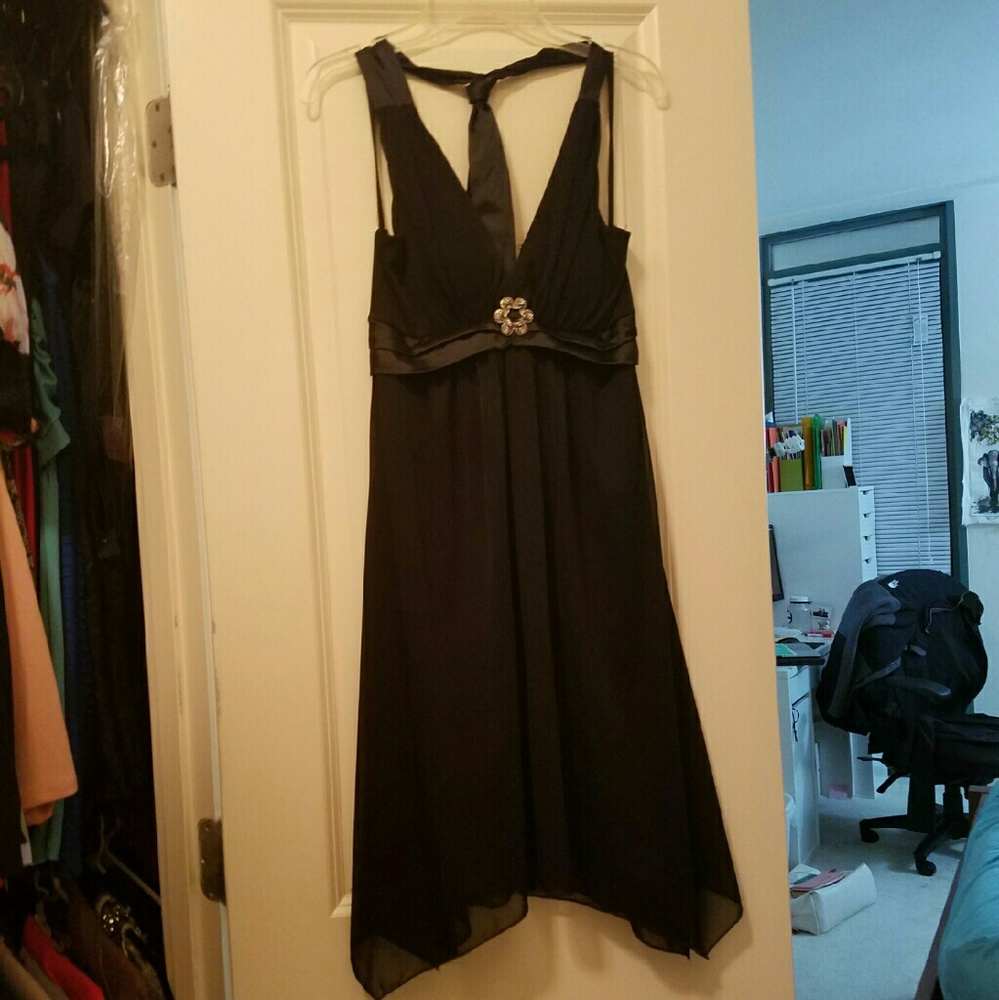 Little black cocktail halter dress