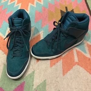 Deep turquoise Nike wedge sneaker