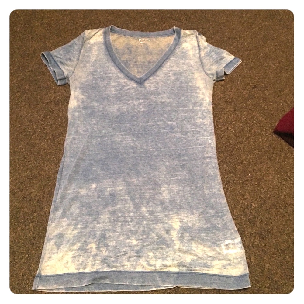 Sheer Sky Blue V neck T-shirt