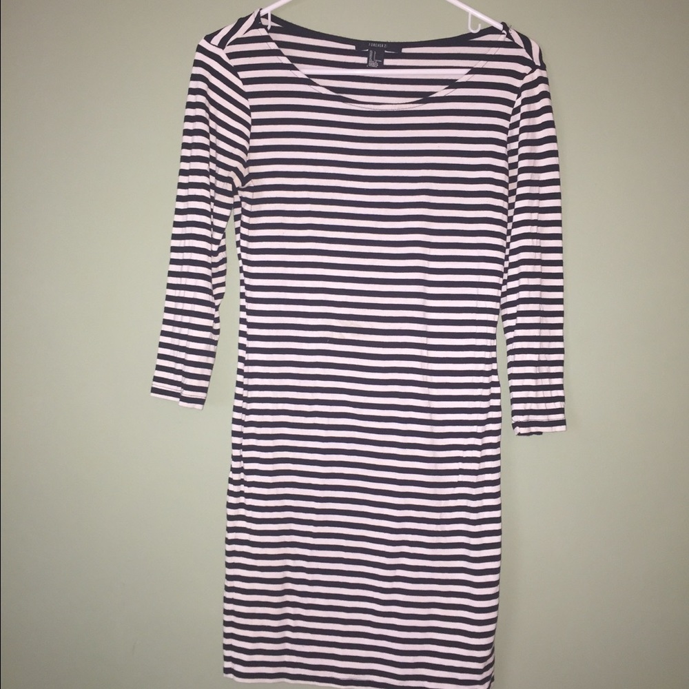 B&W Striped Tunic Dress