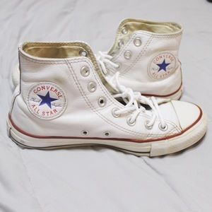 Leather high top converse