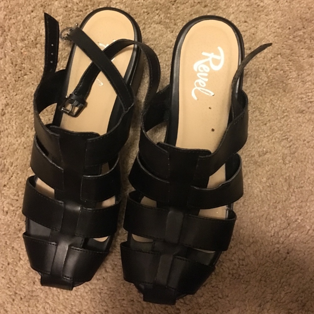 Chunky Leather Jelly Heels