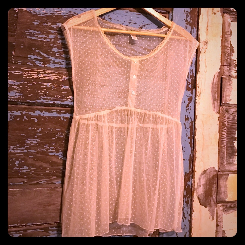 Lace polka dot top
