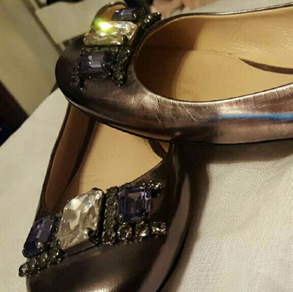 Prada jeweled flats