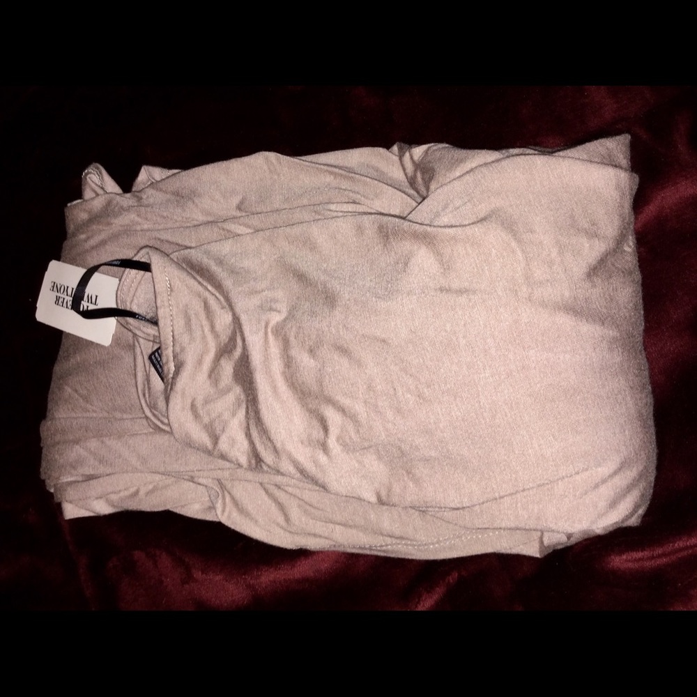 Tan light brown mocha front slit maxi wrap dress M - Picture 4 of 4