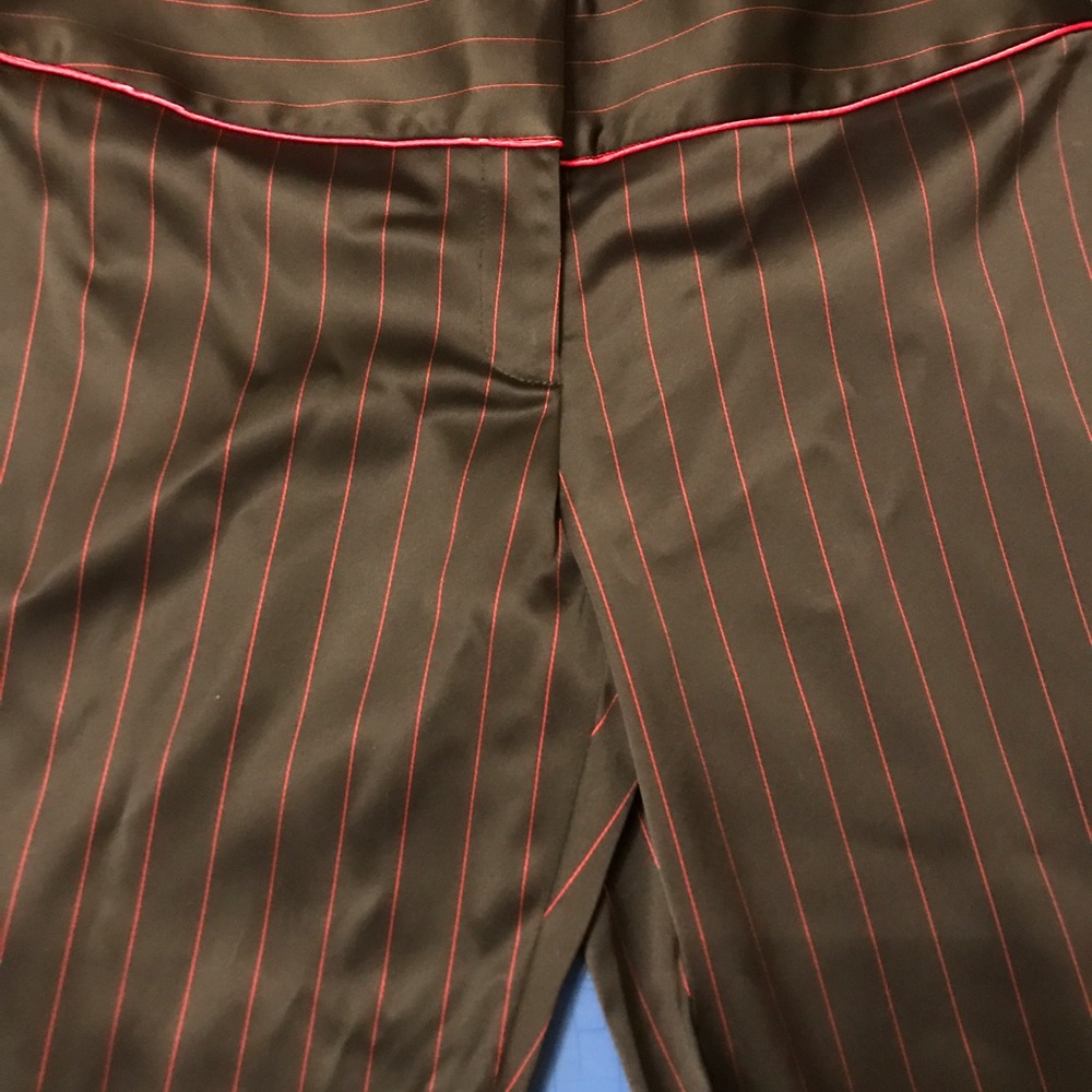 Black dress pants with red pin strips!