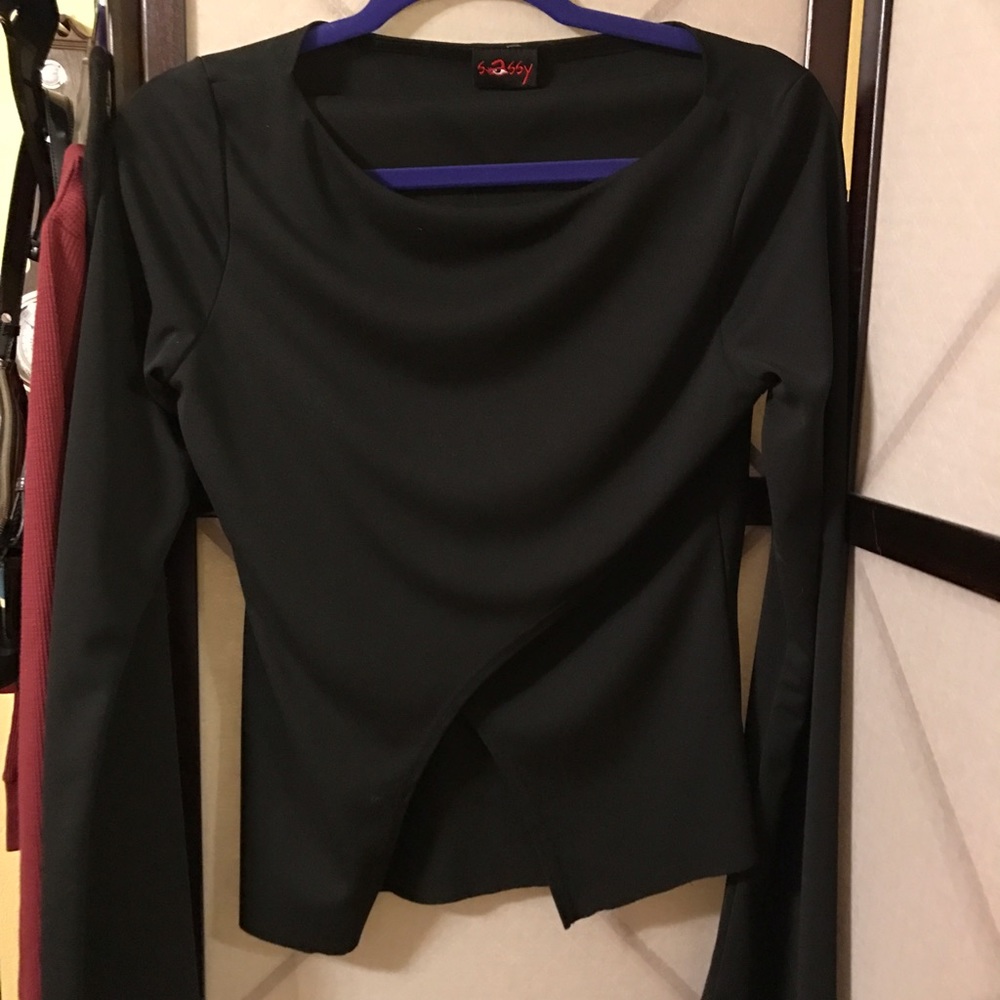 Black blouse.