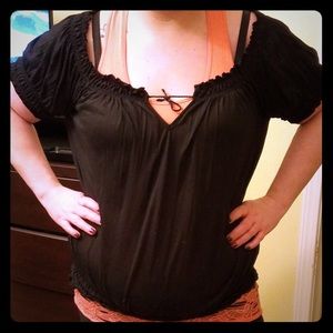 Black peasant top