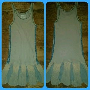 🆕️ RARE HTF We The Free People distressed MIXED MEDIA grunge Boho tank Dress