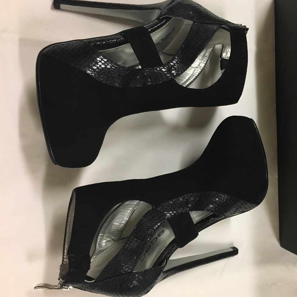BEBE Paris Snakeskin Suede Cut Out Bootie SALE!!! - Picture 3 of 5