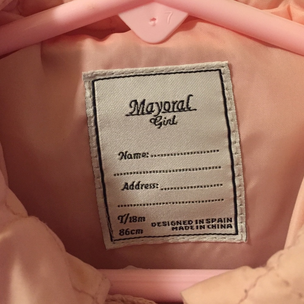 Mayoral light pink 18m quilted windbreaker jacket - Picture 2 of 4