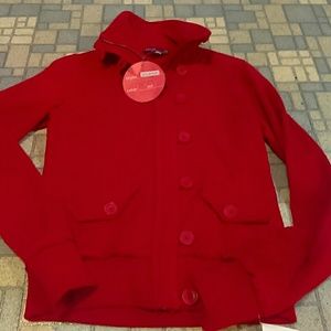 Ashley button up jacket sweatshirt material