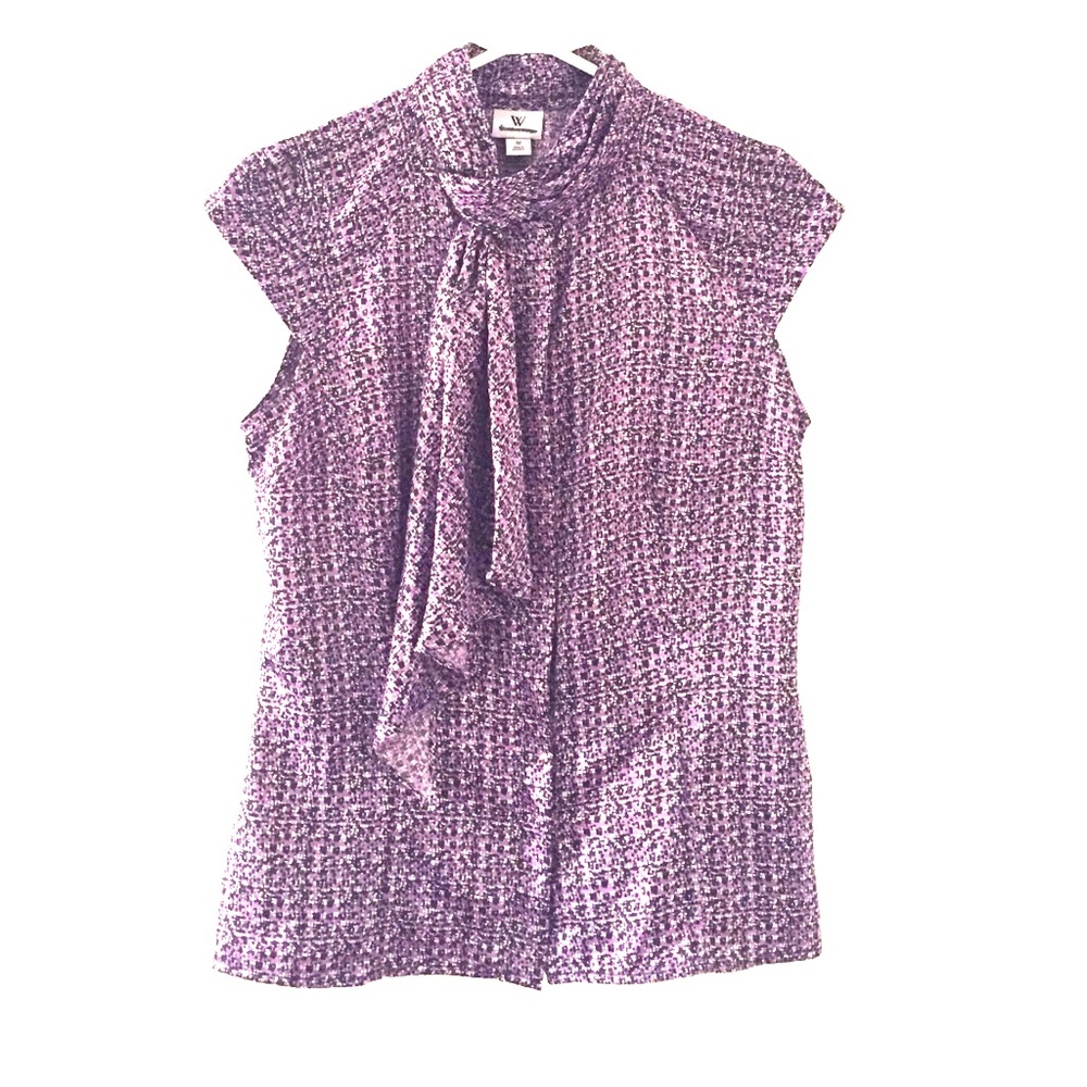 Worthington abstract print button up blouse, M