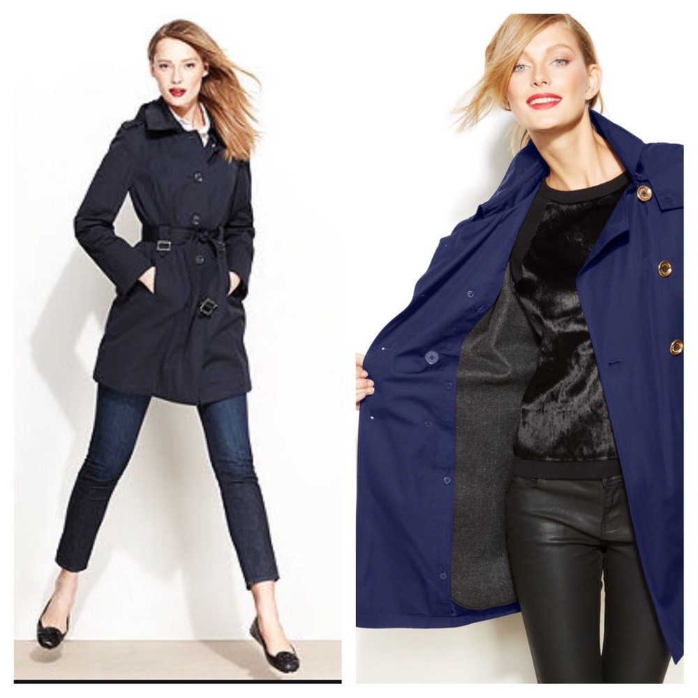 Gorgeous Micheal Kors lined black trench coat.