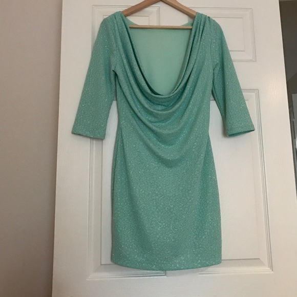 Teal Sparkle Dress - Picture 2 of 2