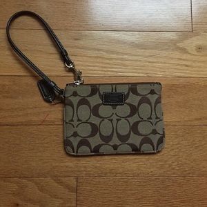 COACH signature wristlet in brown