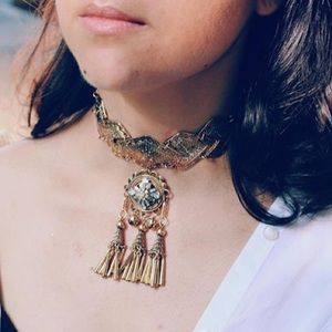 TOPSHOP Choker - Boho Diamond And Bell Necklace