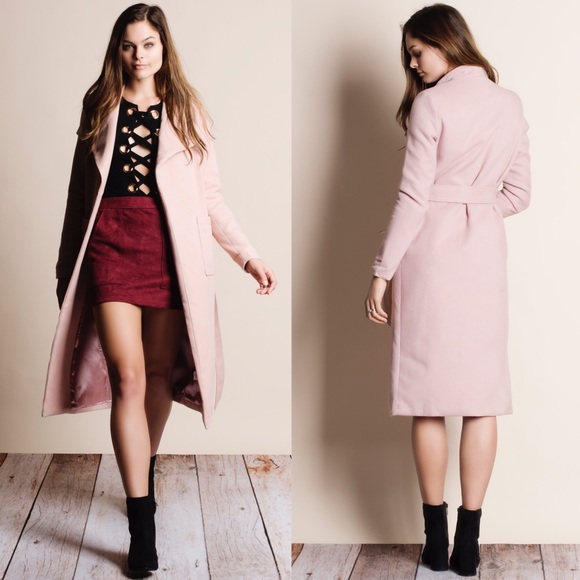 Belted Pink Trench Coat - Picture 4 of 4