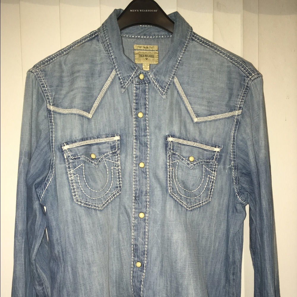 Men's true religion denim longsleeve shirt
