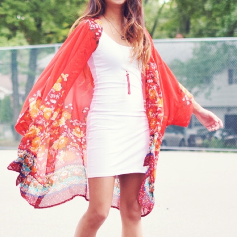 Red Print Kimono