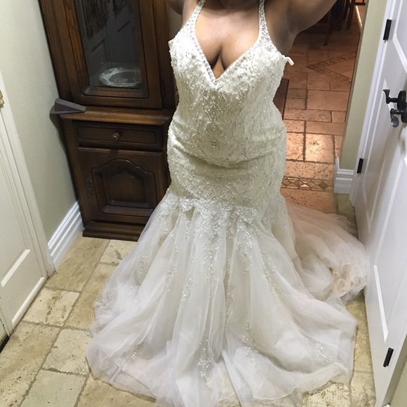 A never been alter light gold fit and flare dress - Picture 2 of 6