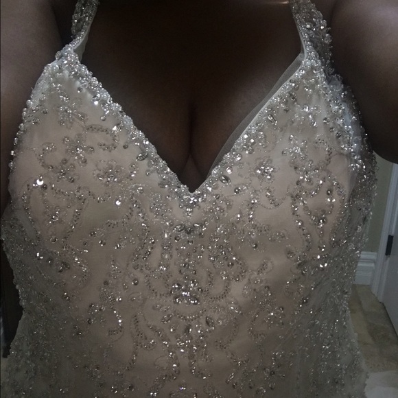 A never been alter light gold fit and flare dress - Picture 3 of 6