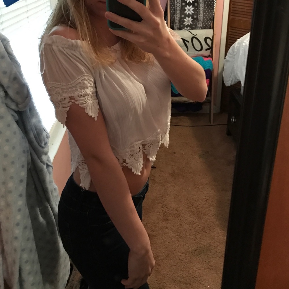 Off the shoulder crop top