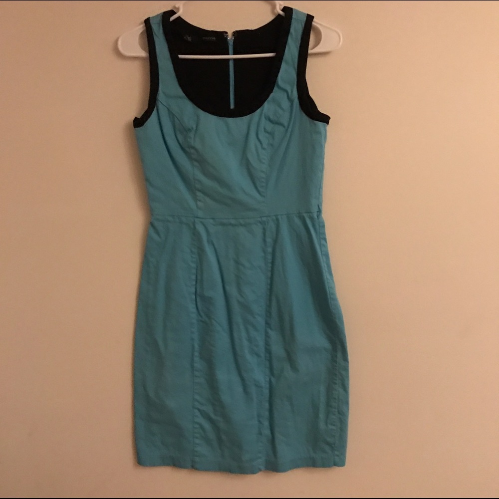 Maurice's teal & black fitted shift dress
