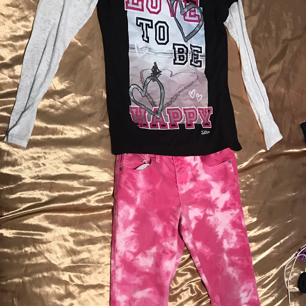 Justice outfit jeans and shirt