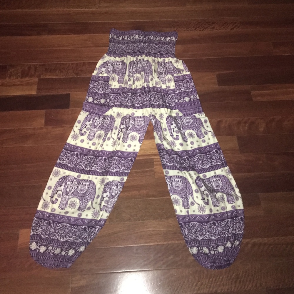 Elephant Patterned Loose Pants