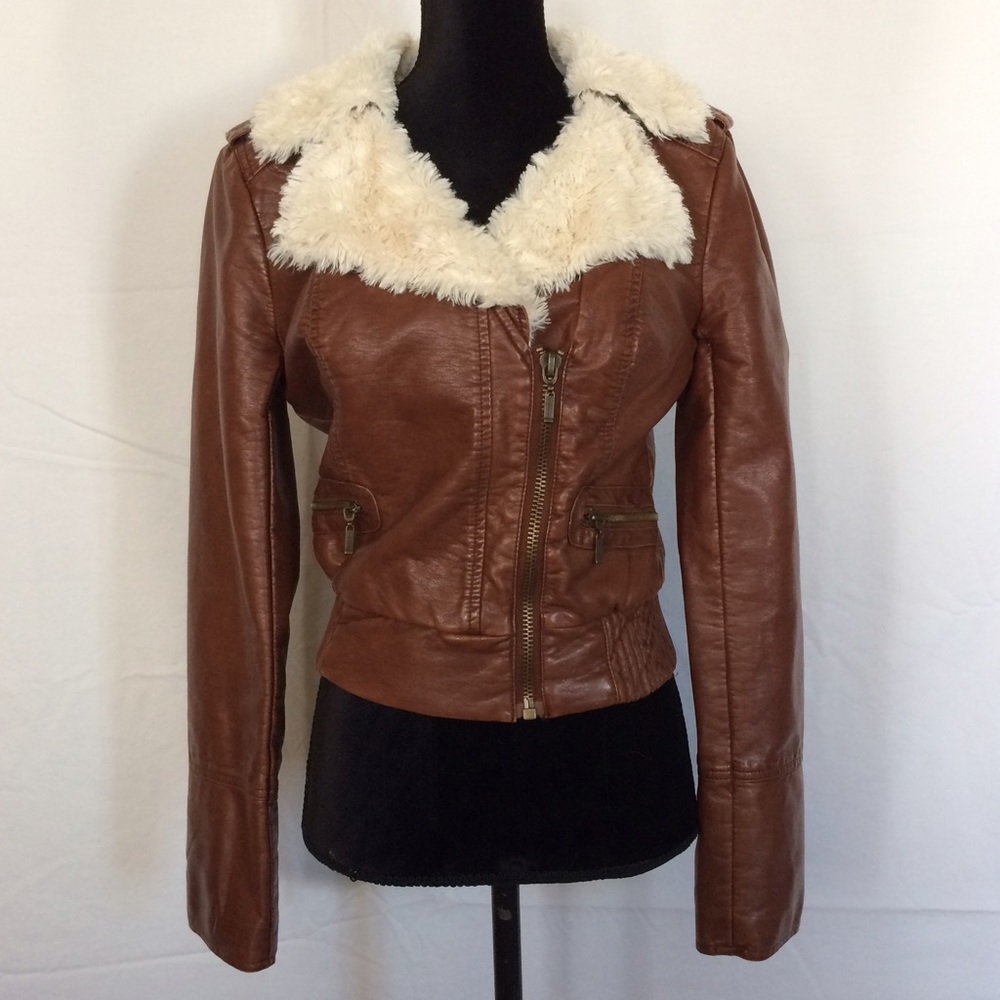 Bebe faux leather jacket.