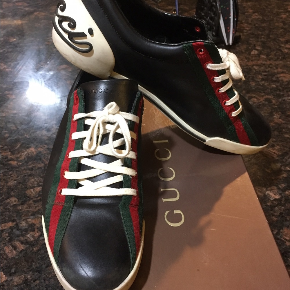 Black Gucci sneakers
