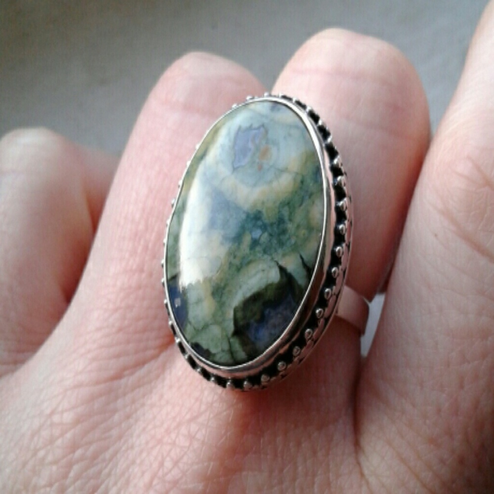 Ocean Jasper sterling silver Ring