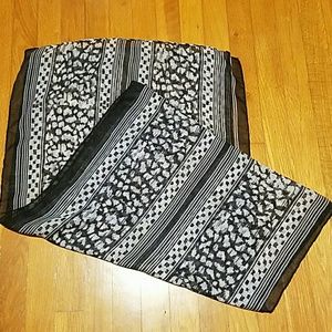 Sheer navy blue and white scarf! NWOT!