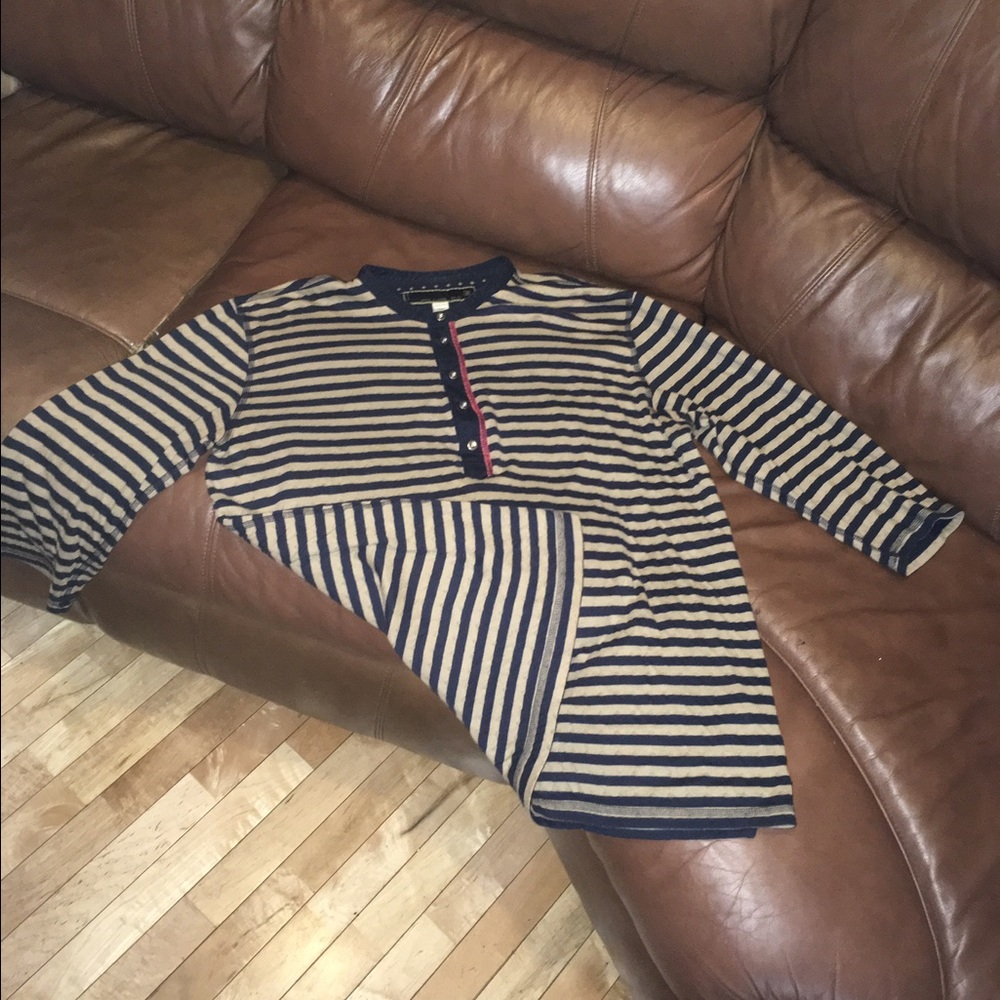 Men's brown three-quarter inch sleeves shit