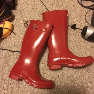 Red hunter boots