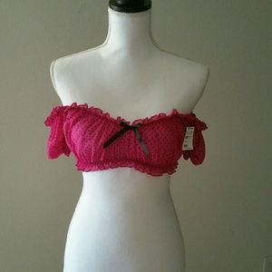 NWT Lg Magenta Fredericks Sexy Crop Top