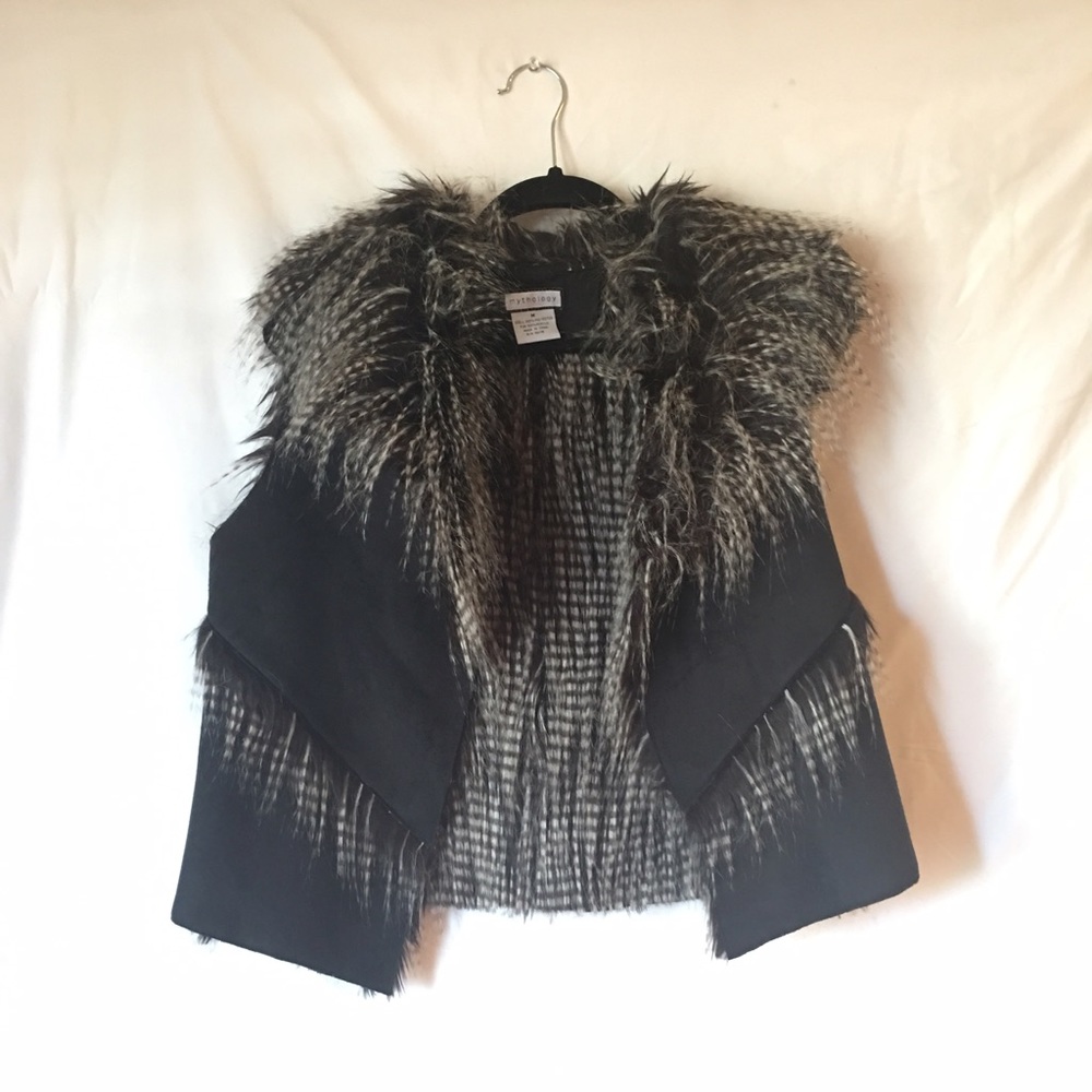 Suede and Feather Vest