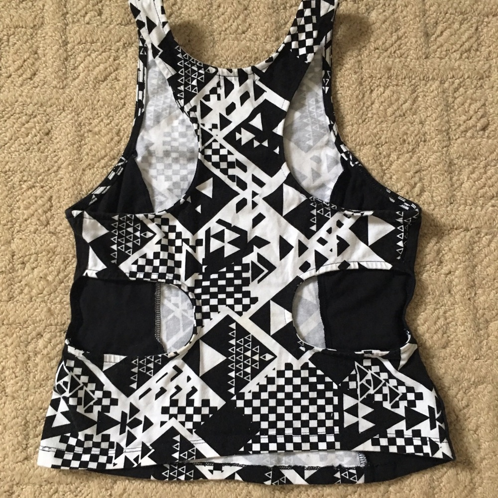 Aztec cut out crop top