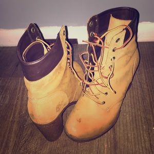 Heeled Timberlands